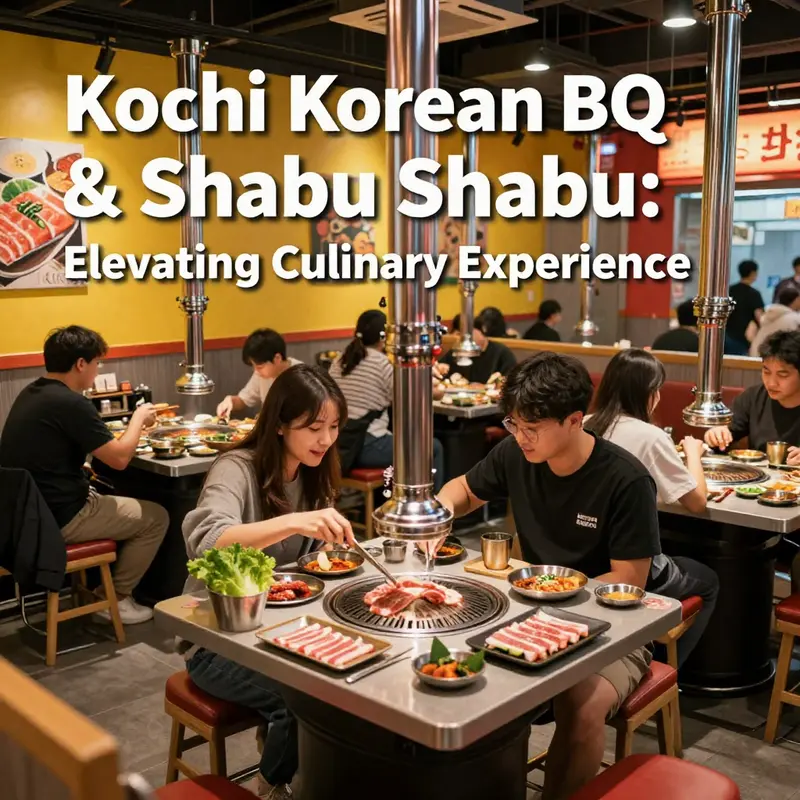 Diners enjoy the interactive grilling experience at Kochi, exemplifying the restaurant’s unique fusion concept.