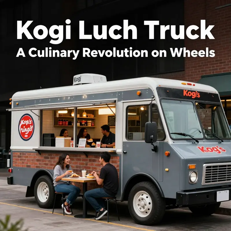The Kogi Lunch Truck, serving delicious Korean-Mexican fusion tacos to eager customers.