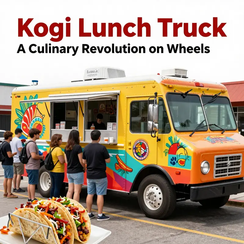 The Kogi Lunch Truck, serving delicious Korean-Mexican fusion tacos to eager customers.