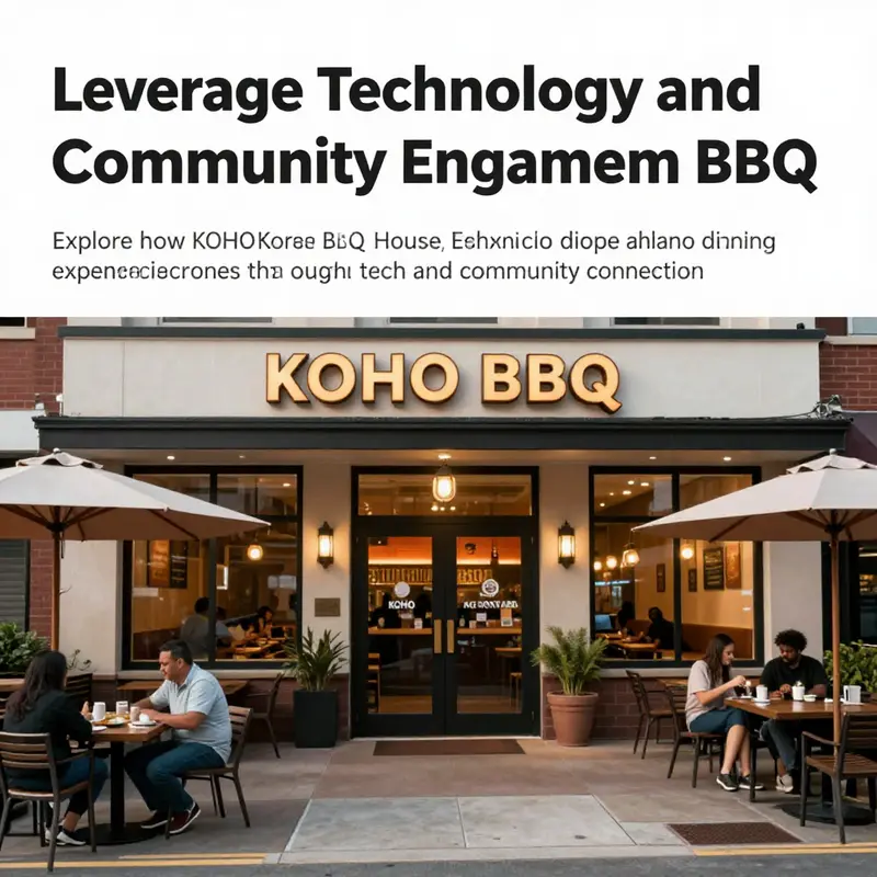 Exterior view of KOHO BBQ showcasing its inviting entrance and outdoor dining space, reflecting a vibrant and welcoming atmosphere.