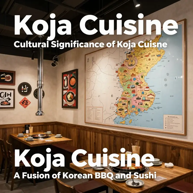 A delightful spread of Korean BBQ and sushi, epitomizing the fusion culinary experience at Koja Cuisine.