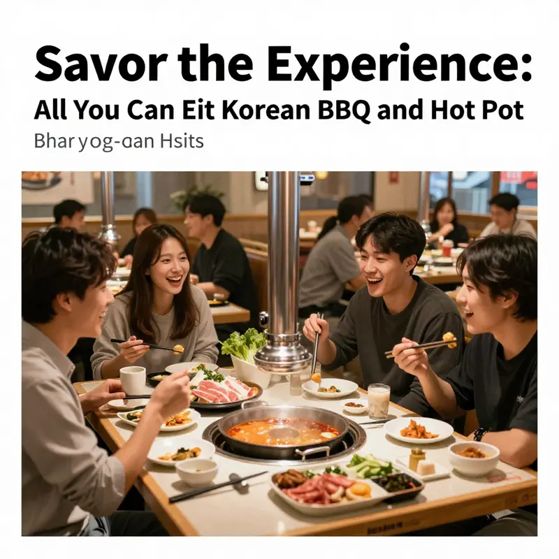 A table filled with diverse ingredients, emphasizing the customizable and interactive dining experience of Korean BBQ and hot pot.
