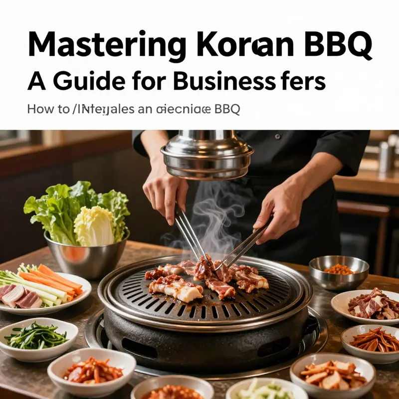 Showcasing essential ingredients for preparing Korean BBQ, including marinated meats and fresh accompaniments.