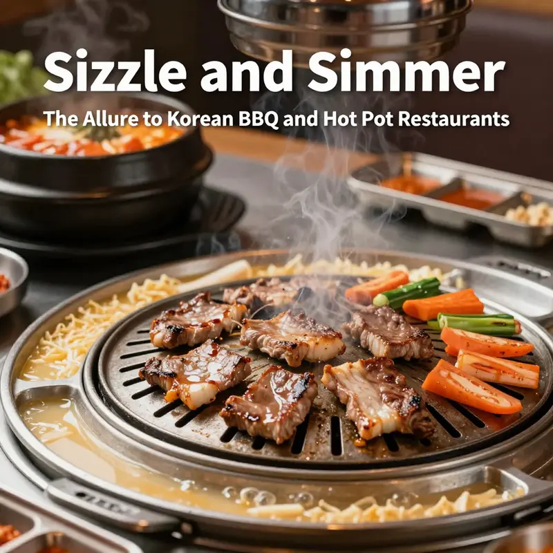 A modern yet authentic interior showcasing the unique design appeal of Korean BBQ establishments.