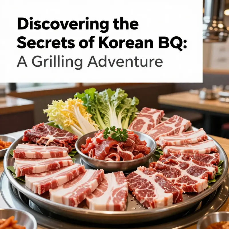 Inviting platter of marinated meats and fresh vegetables representing the charm and allure of Korean BBQ dining.
