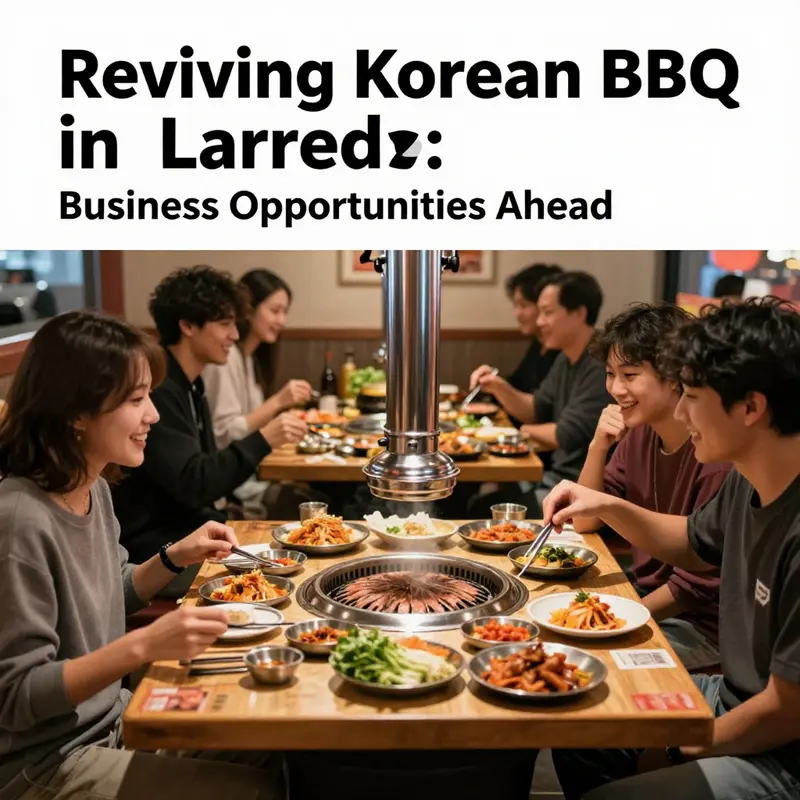 The closed Korean BBQ restaurant in Laredo, showcasing a gap in the local dining scene.