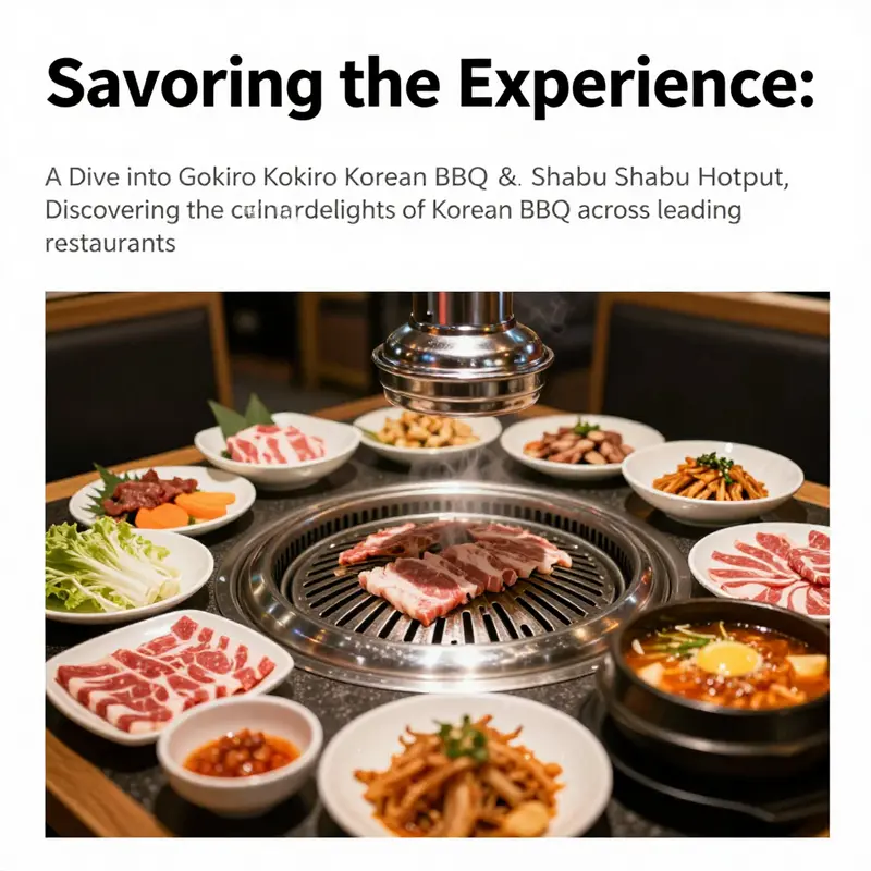 A delicious display of Korean BBQ, featuring grilled meats and side dishes that represent the essence of the cuisine.