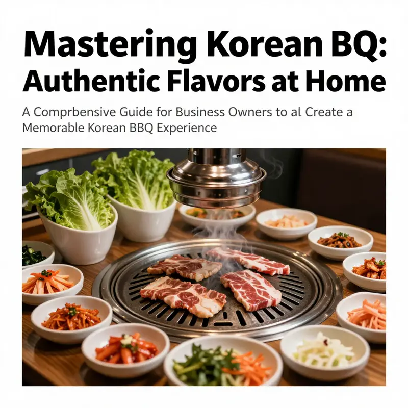 A Korean BBQ table setup with grilled meat, banchan, and fresh vegetables ready for wrapping.