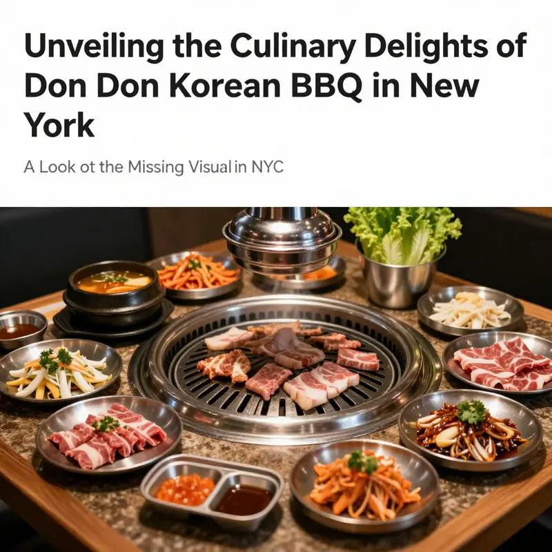 A beautifully arranged table with Korean BBQ dishes showcasing grilled meats and colorful sides, representing the dining experience.
