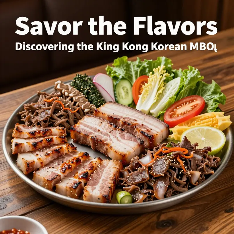 A diverse platter of signature dishes from King Kong Korean BBQ, highlighting the rich flavors and selection available.