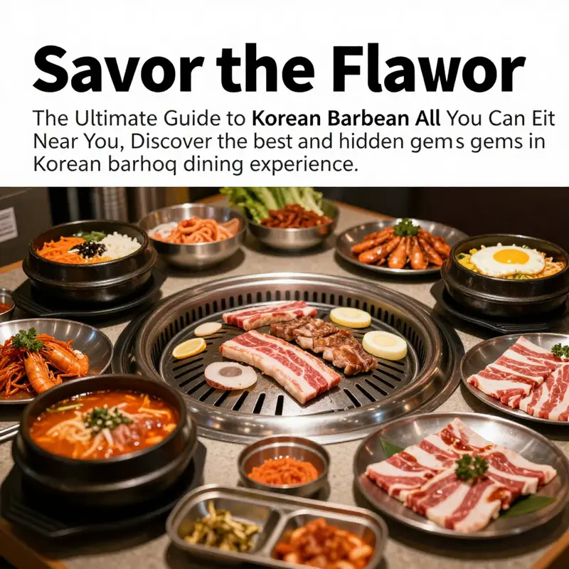 A beautifully arranged spread of Korean BBQ dishes highlighting the flavors and variety of the cuisine.