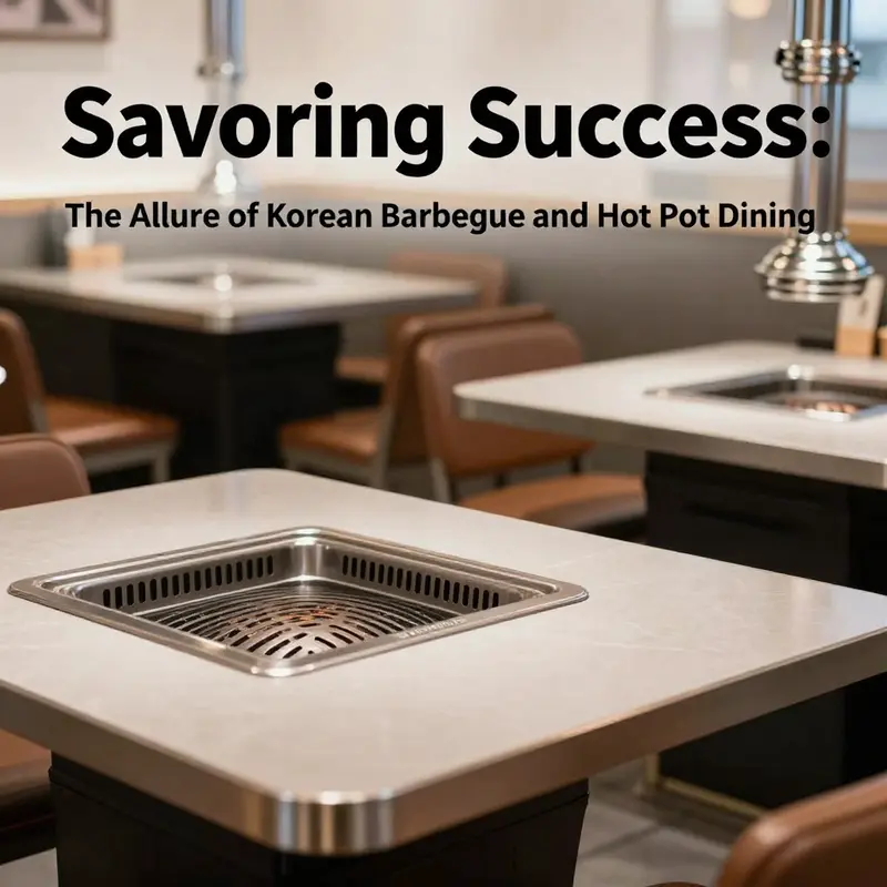 Diners engage in the interactive cooking experience of Korean BBQ, creating a lively and communal dining atmosphere.