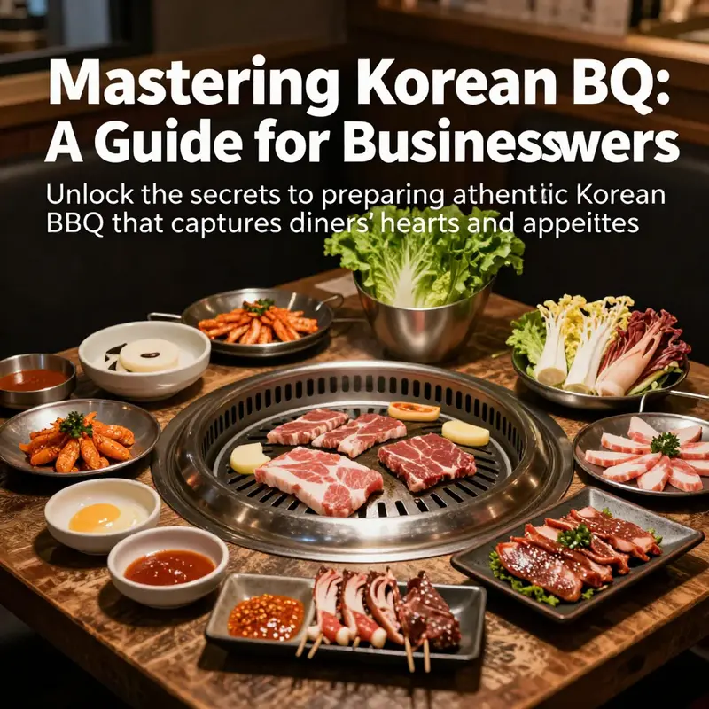 A colorful display of Korean BBQ dishes including grilled meats and vibrant side dishes, demonstrating the allure of this cuisine.