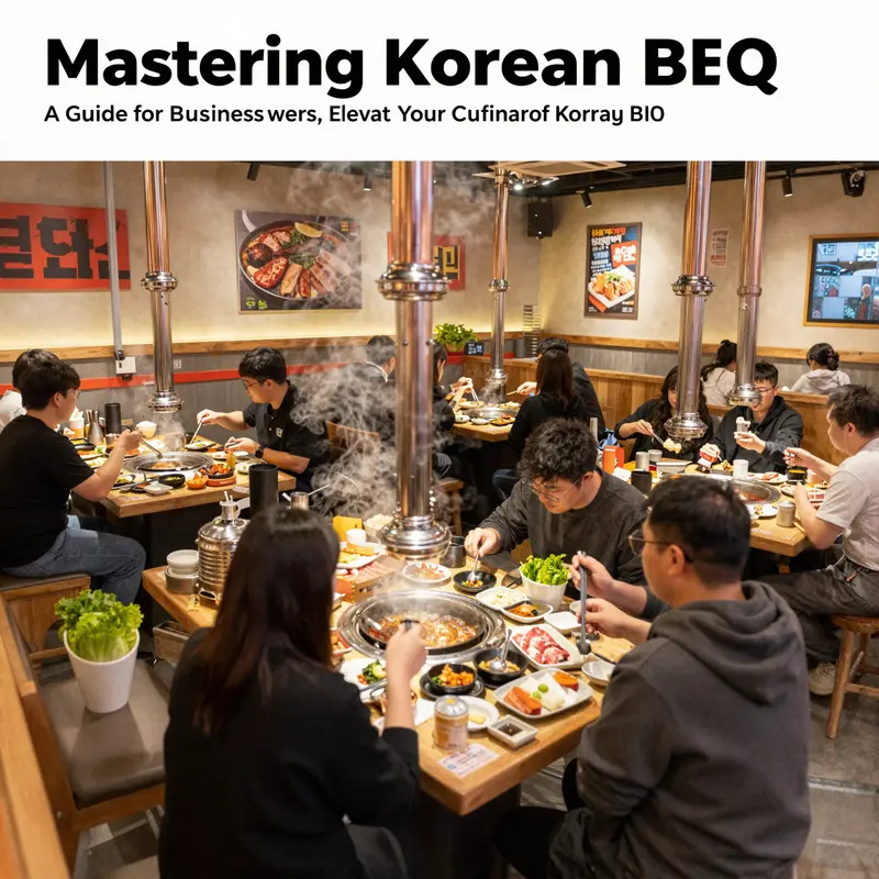 A busy Korean BBQ restaurant showcasing customers engaged in cooking their meals at various grilling stations.