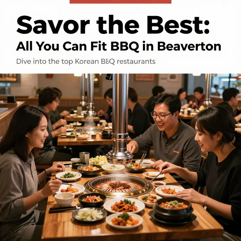 Happy diners enjoying their meals at a Korean BBQ restaurant, illustrating a vibrant dining experience.