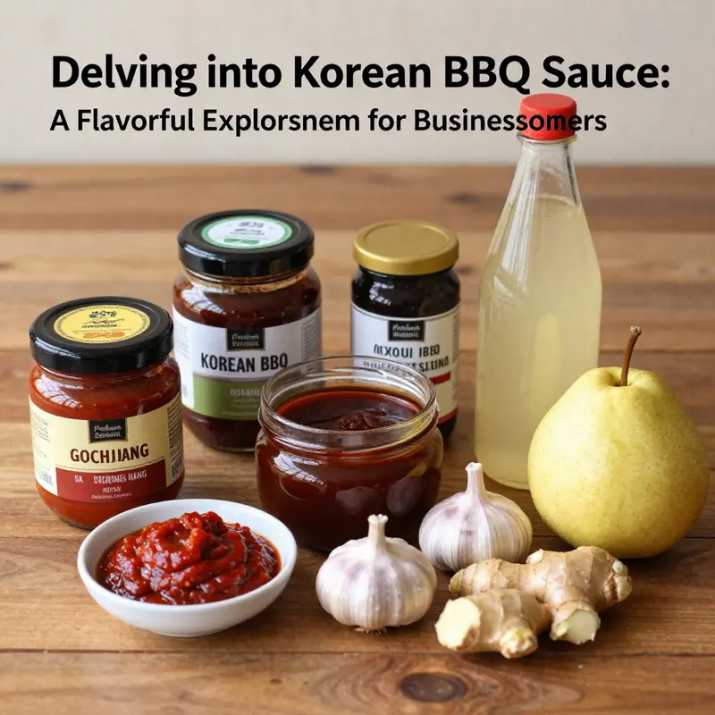 Key ingredients in Korean BBQ sauce showcasing their vibrant colors and textures.