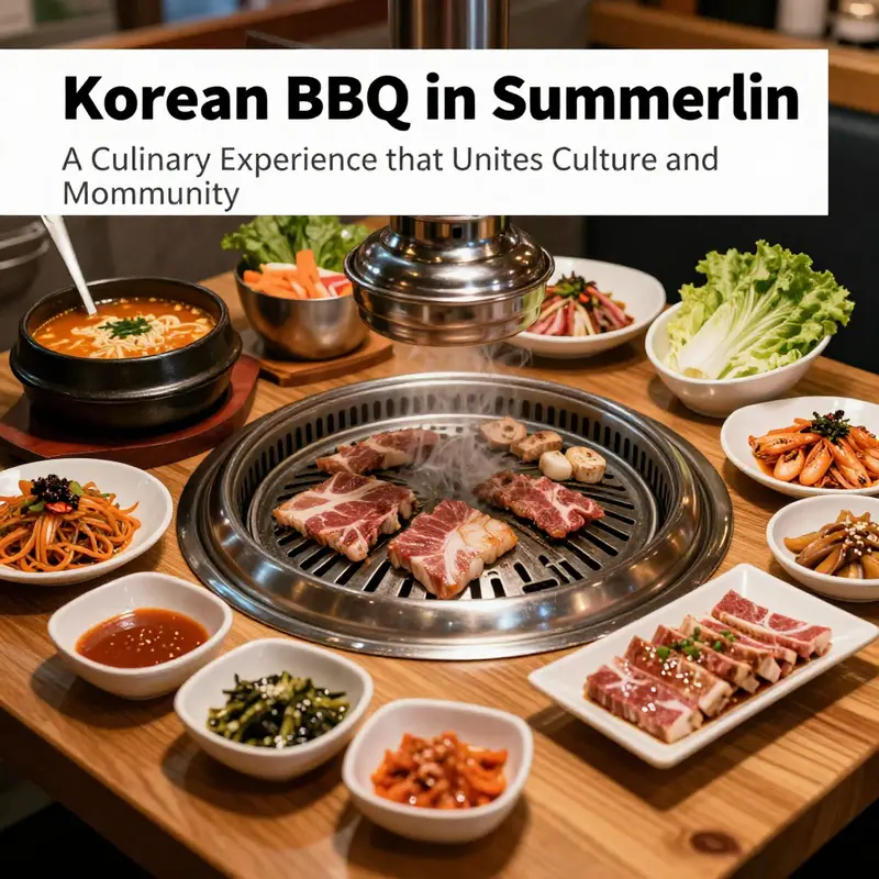 Diners enjoying an authentic Korean BBQ experience in Summerlin.