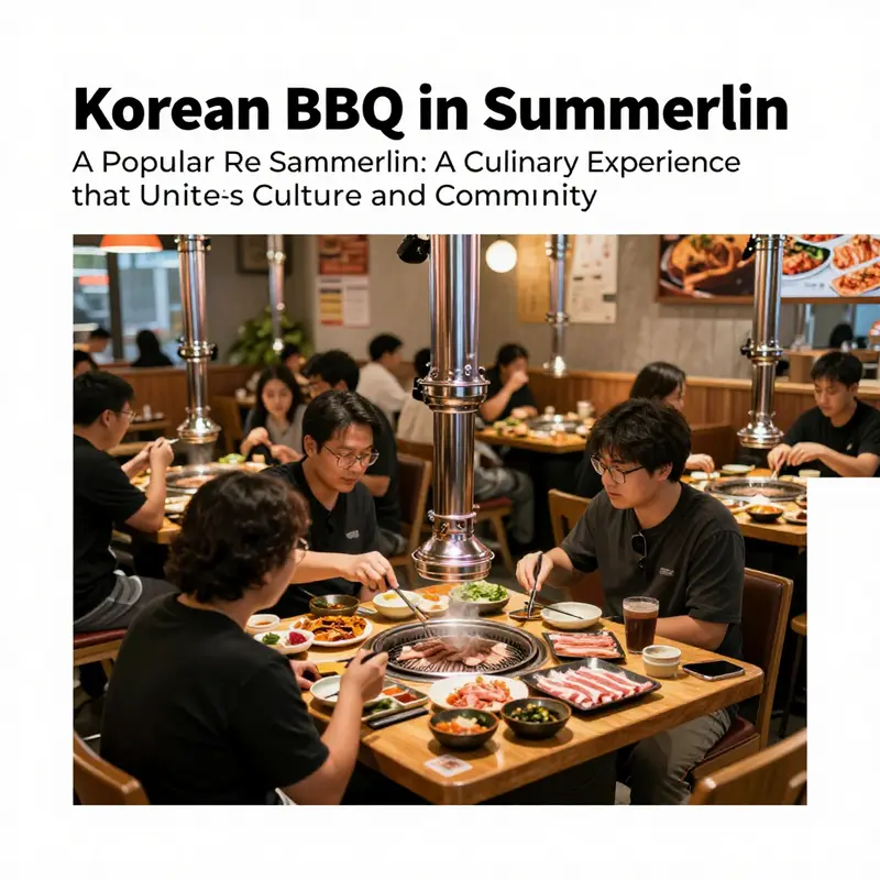 Diners enjoying an authentic Korean BBQ experience in Summerlin.