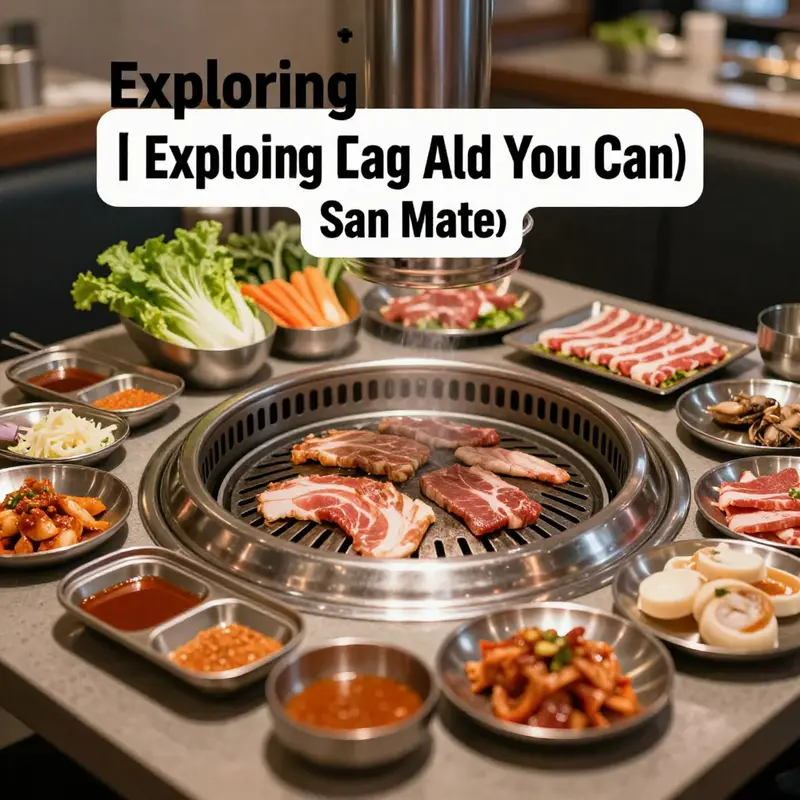 An array of delectable meats and sides represents the top Korean BBQ offerings in San Mateo.
