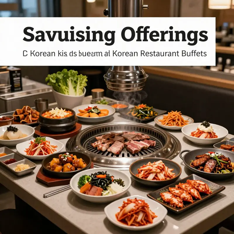 A delightful spread showcasing the rich diversity of Korean cuisine available at buffet restaurants.
