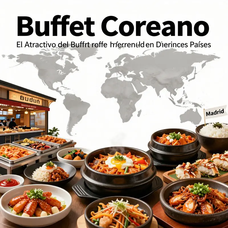 A feast of Korean delights showcasing the interactive dining experience of a Korean buffet.