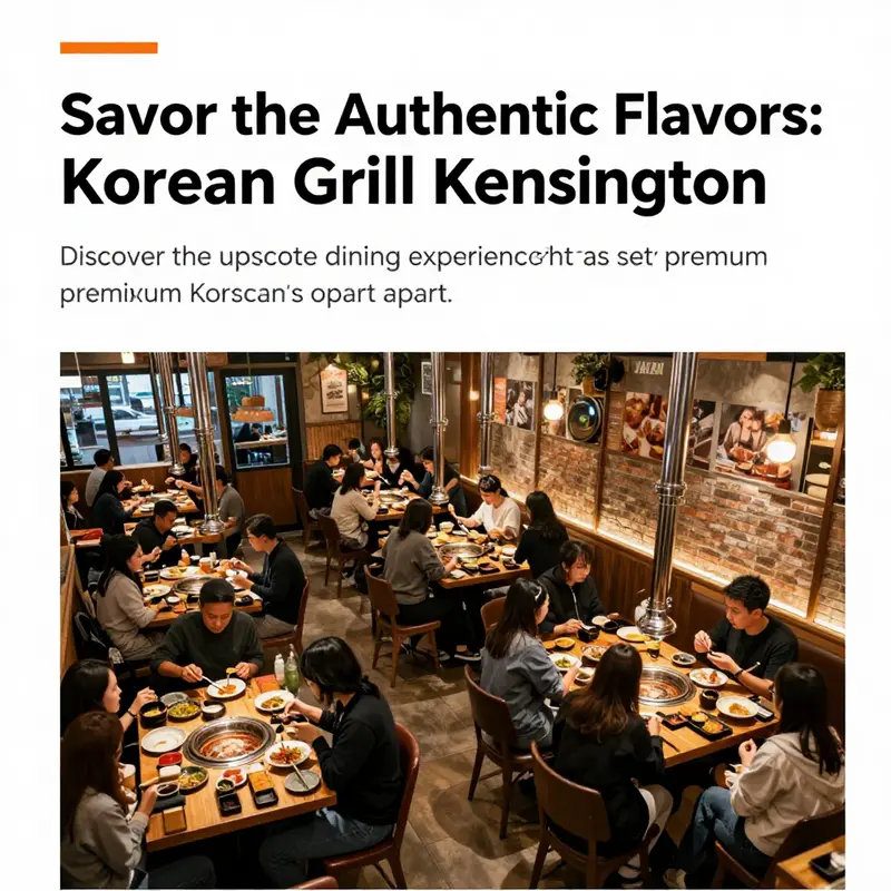 A busy Korean Grill Kensington during dinner service, showcasing patrons enjoying authentic Korean barbecue.