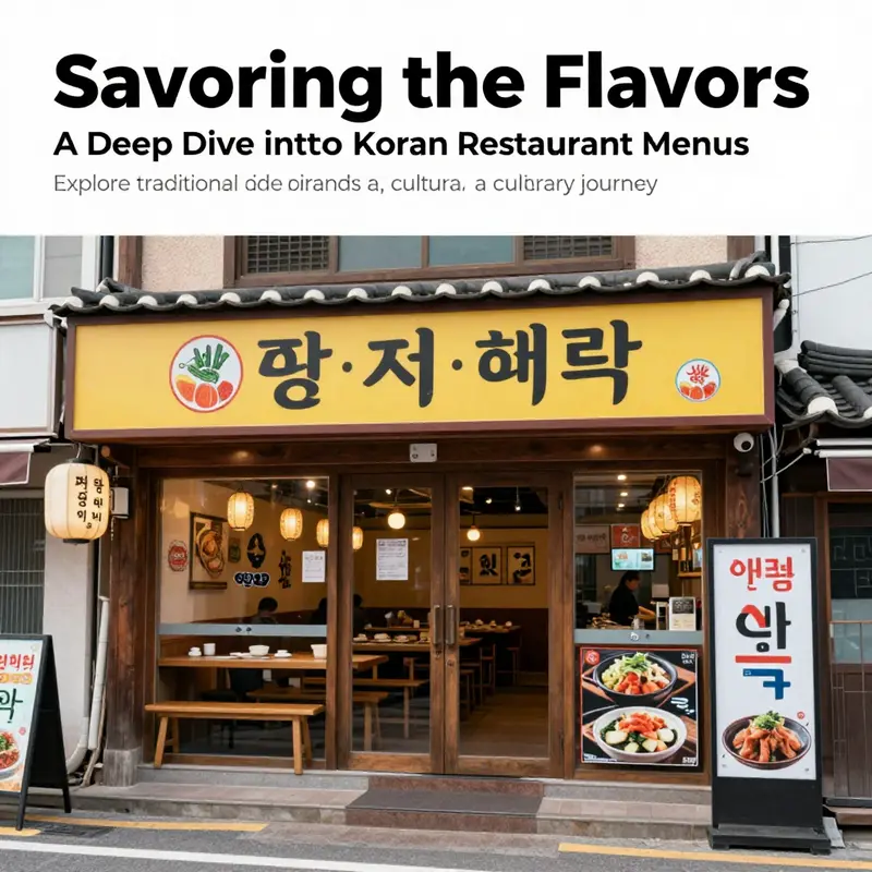 A Korean restaurant façade showcasing colorful signage and architecture that hints at the culinary traditions inside.