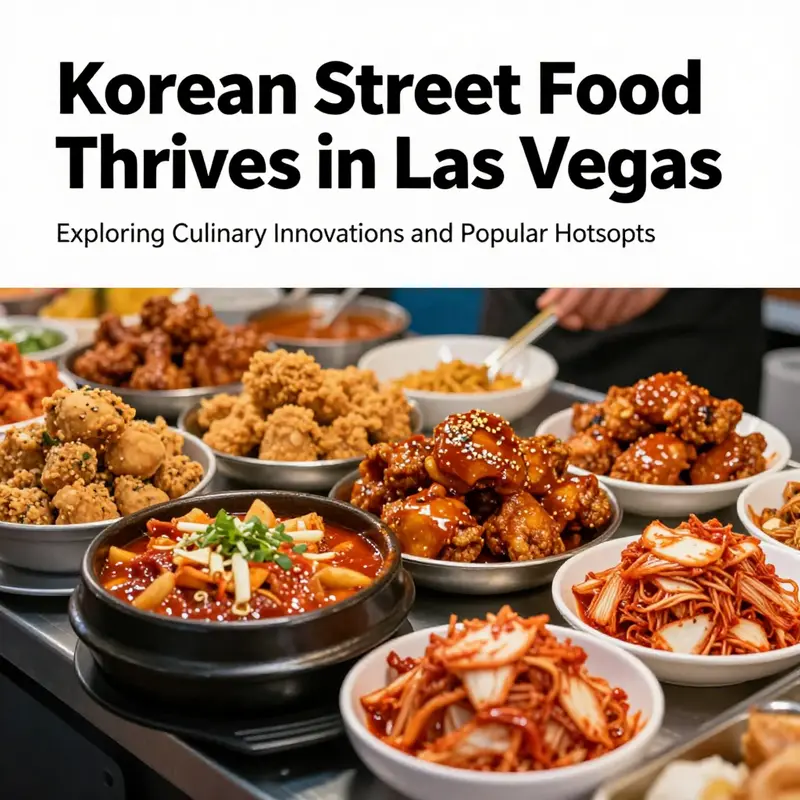 A close-up view of various Korean street foods on display, appealing to the senses and showcasing cultural diversity.