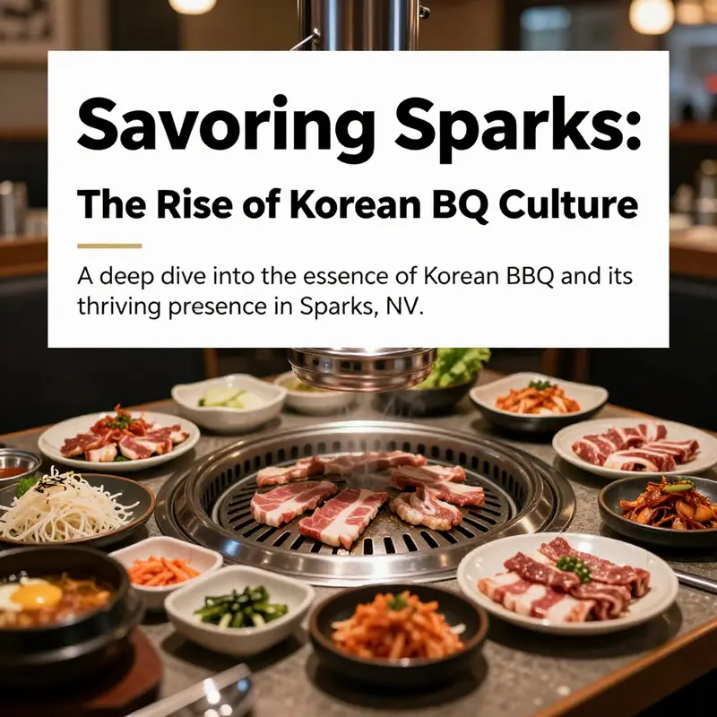 A table set for Korean BBQ featuring various grilled meats and an assortment of side dishes.