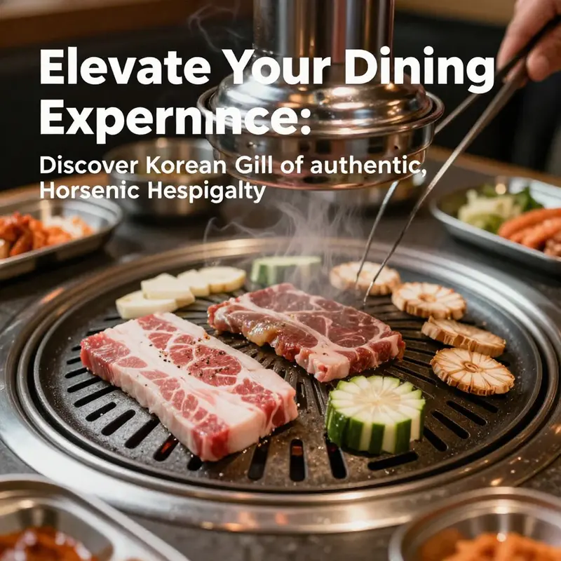 An appetizing view of fresh meats and vegetables sizzling on a grill at Korean Grill Kensington, inviting diners to enjoy an immersive barbecue experience.