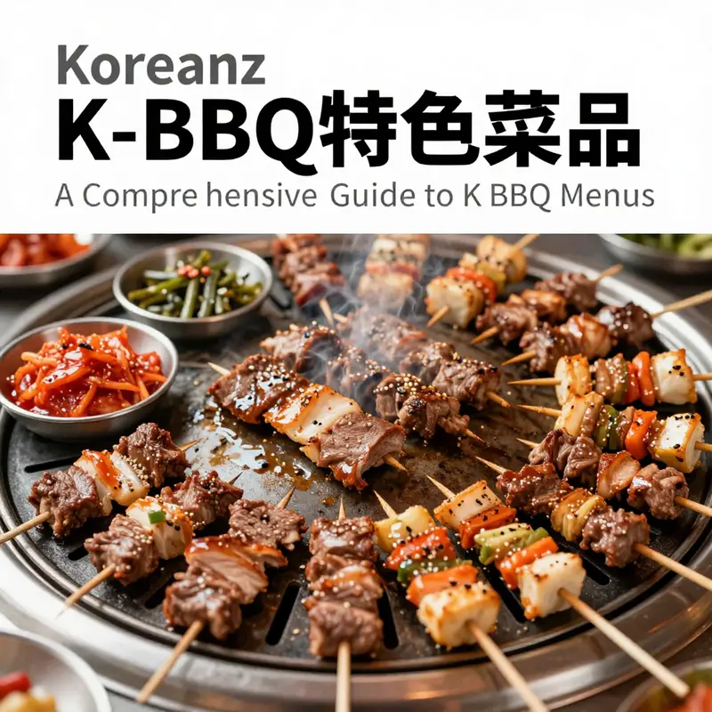 An array of marinated meats and fresh sides at Angus KBBQ, representing a vibrant K BBQ experience.