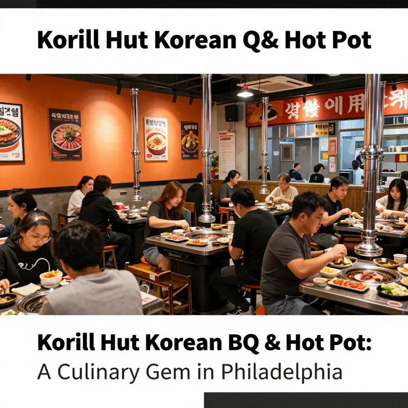 Diners enjoying an interactive barbecue and hot pot experience at Korill Hut, Philadelphia.