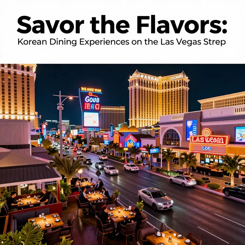 Night view of the Las Vegas Strip with illuminated signs and restaurants creating a lively atmosphere.