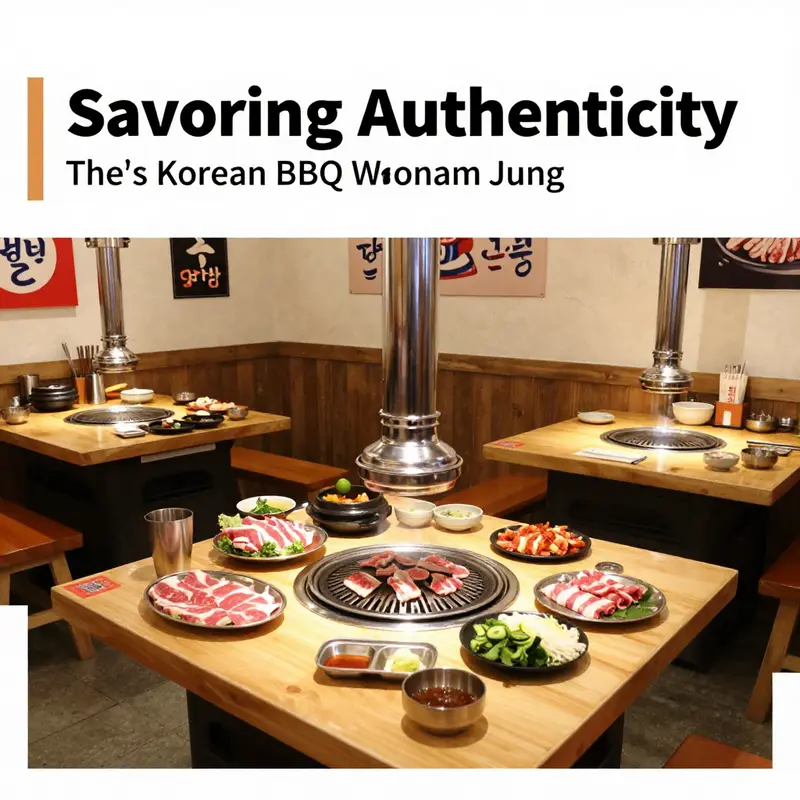 Experience the hands-on dining atmosphere at Lee’s Korean BBQ Woonam Jung, where patrons grill their own meals.