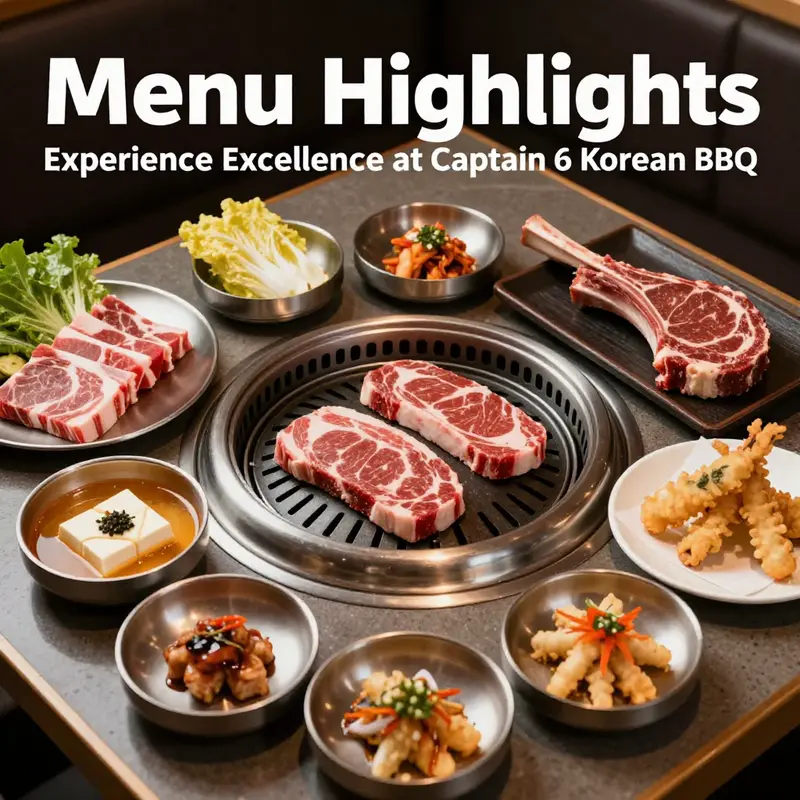 Guests enjoy a lively dining experience at Captain 6, grilling premium meats in an inviting atmosphere.