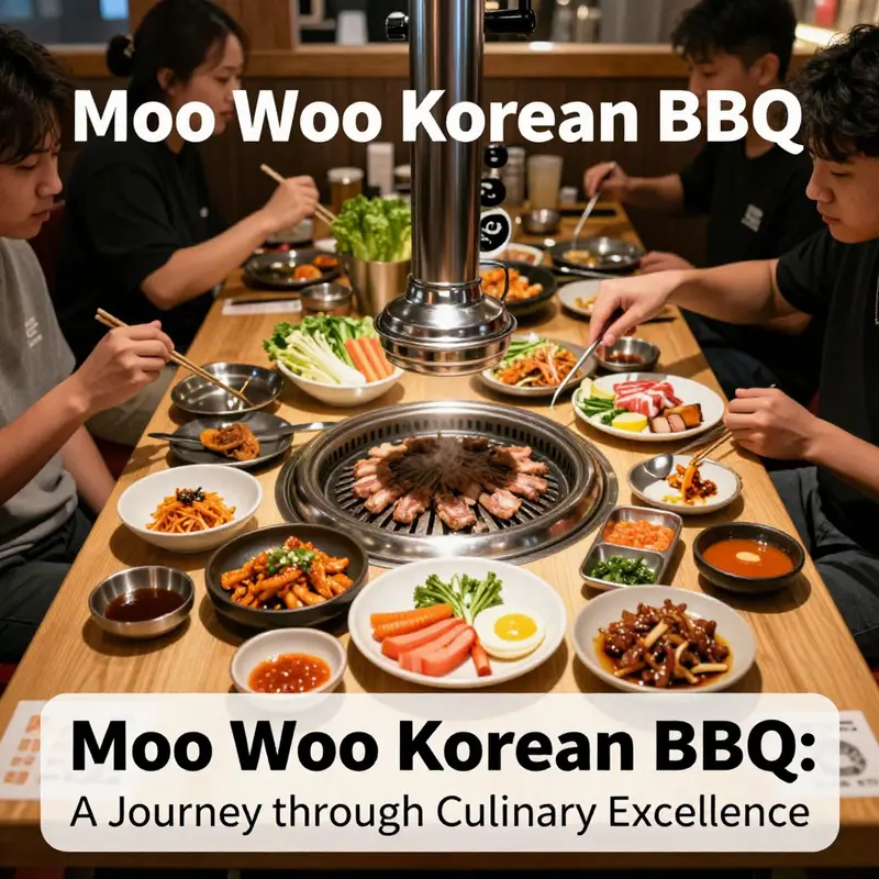 An inviting dining setup at Moo Woo Korean BBQ in Las Vegas, showcasing the essence of Korean barbecue.