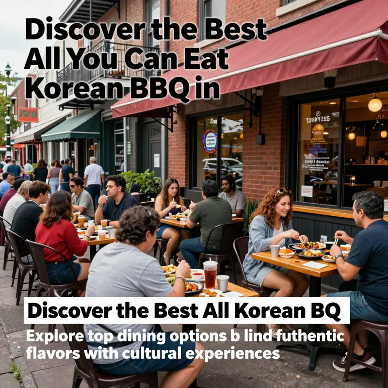 People dining outdoors at a Korean BBQ restaurant in New Orleans, showcasing the city's food culture.