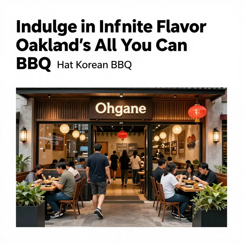 The modern facade of Ohgane Korean BBQ, inviting guests to enjoy Korean cuisine.