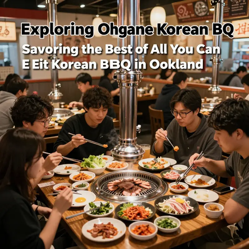 Diners reveling in the lively atmosphere at Ohgane Korean BBQ, a leading destination for All You Can Eat Korean BBQ in Oakland.