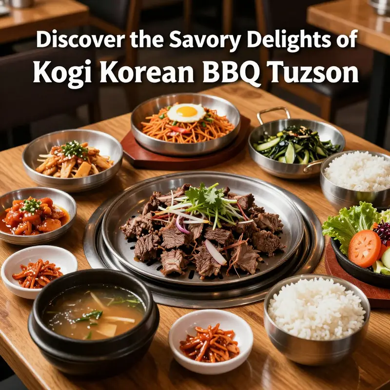 A tempting assortment of Kogi’s popular dishes, showcasing bulgogi and traditional Korean sides.