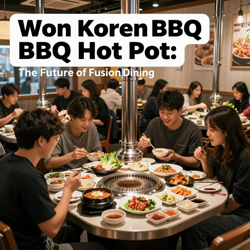 A lively fusion dining experience at KPOT Korean BBQ and Hot Pot, where guests enjoy grilling and simmering flavorful dishes together.