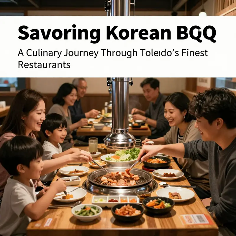 Guests savor the authentic Korean BBQ experience at Top Pot KBBQ, a celebrated dining establishment in Toledo.