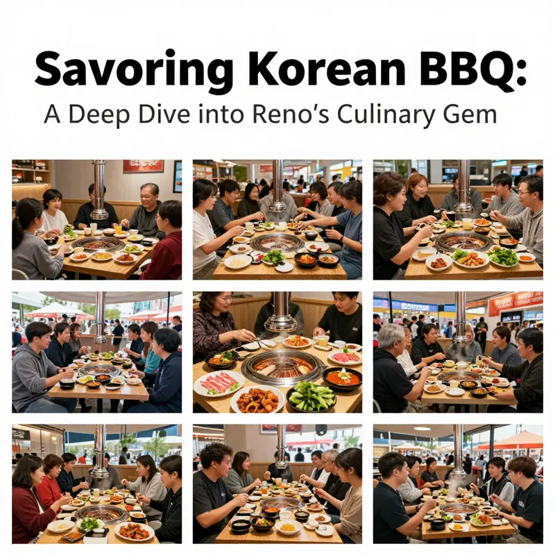 Diners enjoying an authentic Korean BBQ experience at Ijji 4, featuring marinated meats and fresh side dishes.