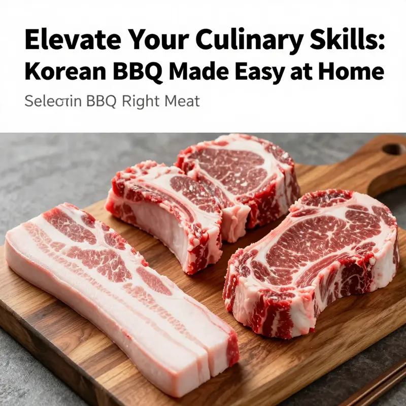 High-quality cuts of meat ideal for Korean BBQ preparation.