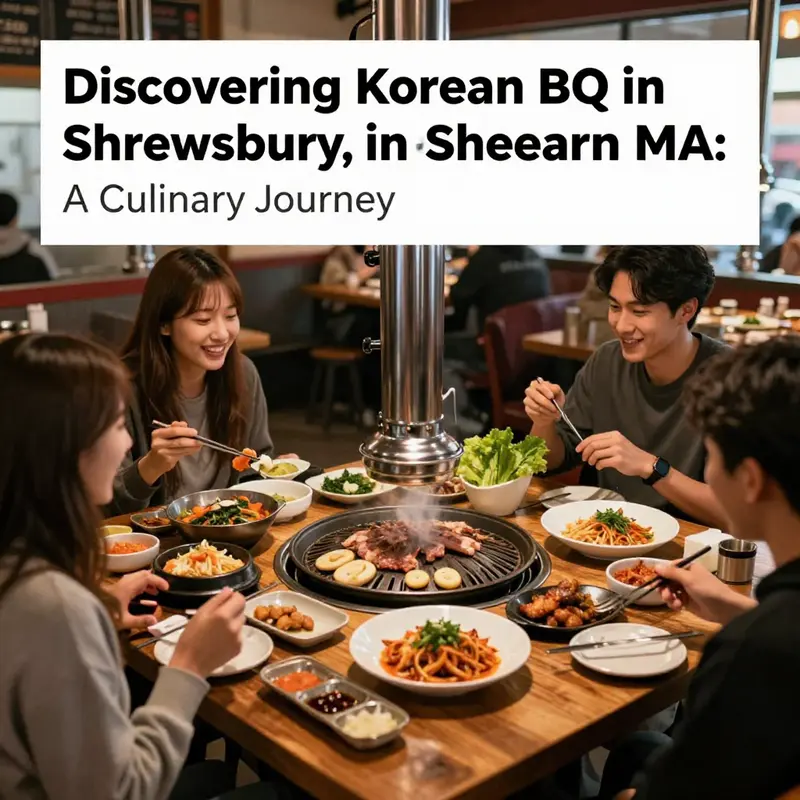 Diverse dishes from various Korean BBQ restaurants in Shrewsbury MA, with diners enjoying their meals.