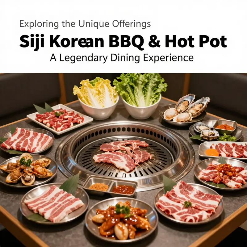 A delightful spread of ingredients illustrating the diverse selections available at Siji Korean BBQ & Hot Pot.