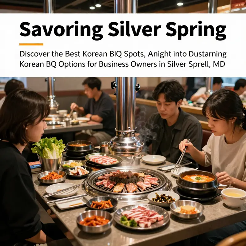 People enjoying Korean BBQ at a restaurant in Silver Spring, surrounded by delicious food and a lively ambiance.