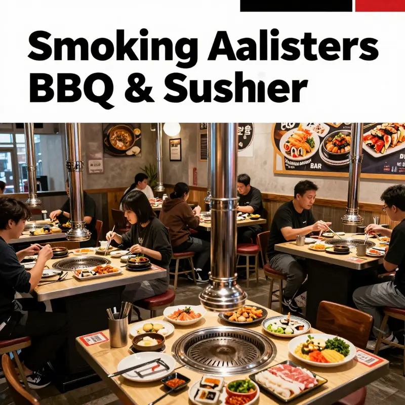The inviting interior of Smoking Monster BBQ & Sushi Bar, where authentic flavors come to life.