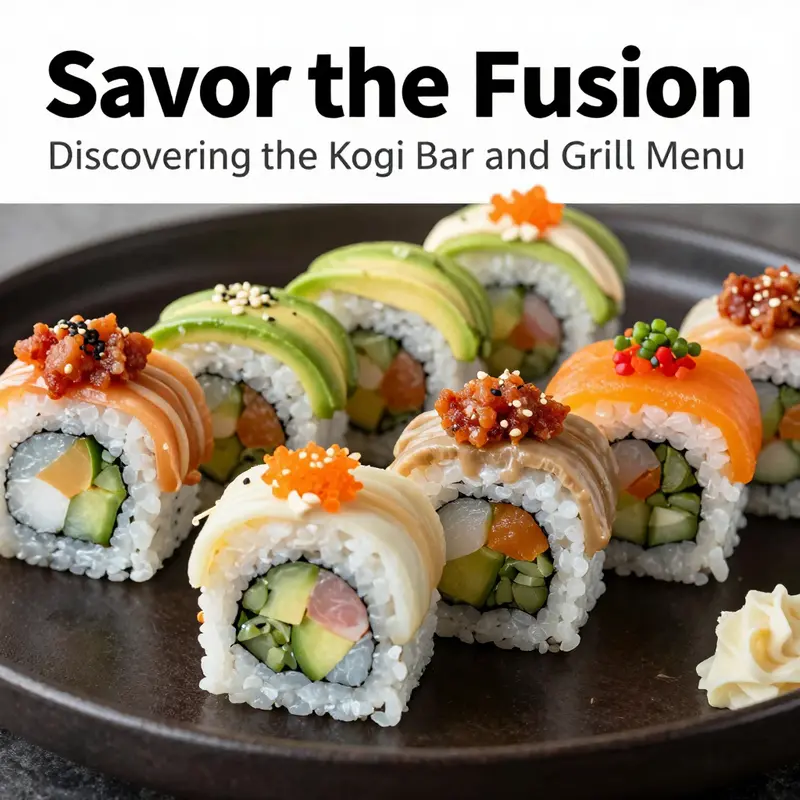 An array of iconic dishes from Kogi Bar and Grill showcasing the best of Korean and Japanese culinary traditions.