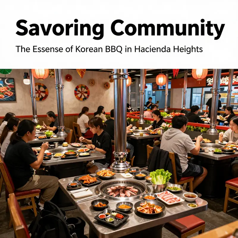Diners enjoying Korean BBQ at a popular restaurant in Hacienda Heights.